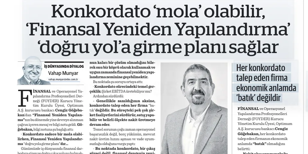 Ekonomim’de yayımlanan konkordato ve finansal yeniden yapılandırma konulu yazının kapak görseli