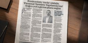 Vahap Munyar’ın konkordato ve finansal yeniden yapılandırma yazısının Ekonomim gazetesi kupürü