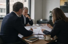 Finansal değişim yönetimi planını değerlendiren yönetim ekibi